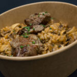 Risotto de setas trufado con agregado de filete